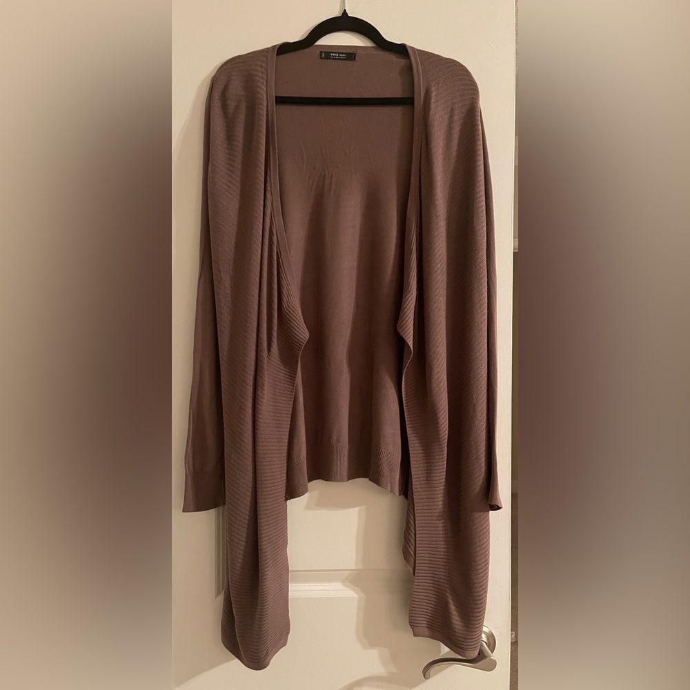 Mango Taupe Open Front Cardigan size S